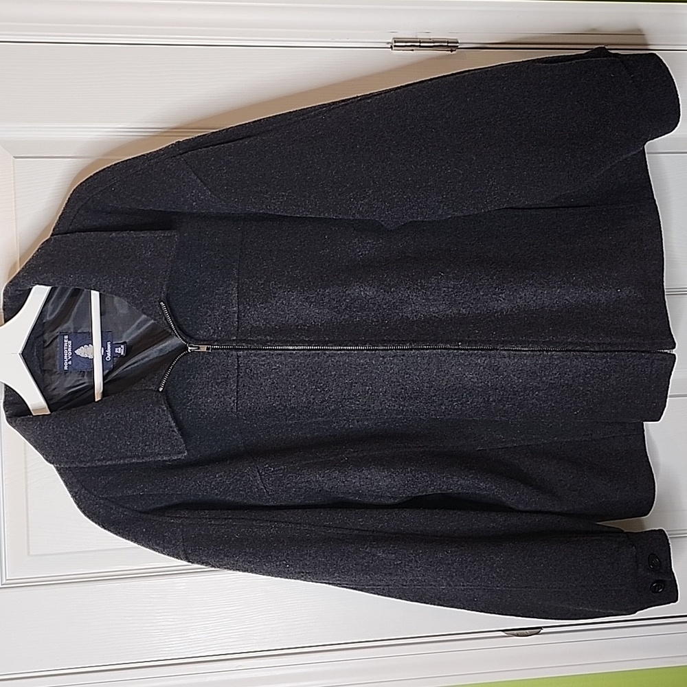 Roundtree & Yorke Full Zip Wool Coat in Dark Heathered Gray, Men's Size 2X BIG